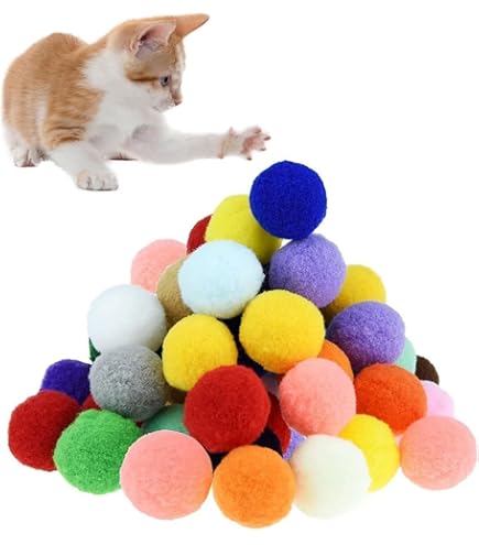 Amazon | 猫おもちゃ ポンポンボール カラフル 3CM 混合色 50/100個